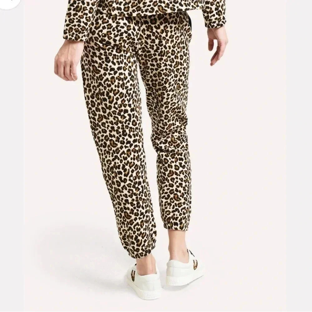 VELVET GRAHAM & SPENCER NEW Bristol Leopard Print Joggers Fleece Sweatpants S - Picture 8 of 10